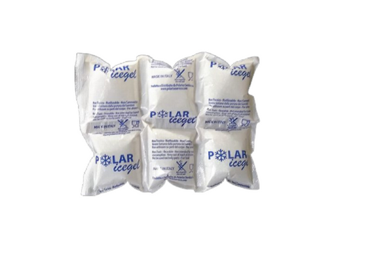Panetto Ghiaccio Gel 6 Cellette Refrigeranti 220g - Confezione 24 Pezzi | Polarice Service
